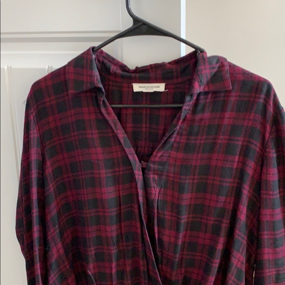 Beachlunchlounge Red/Black Flannel Shirt Women S